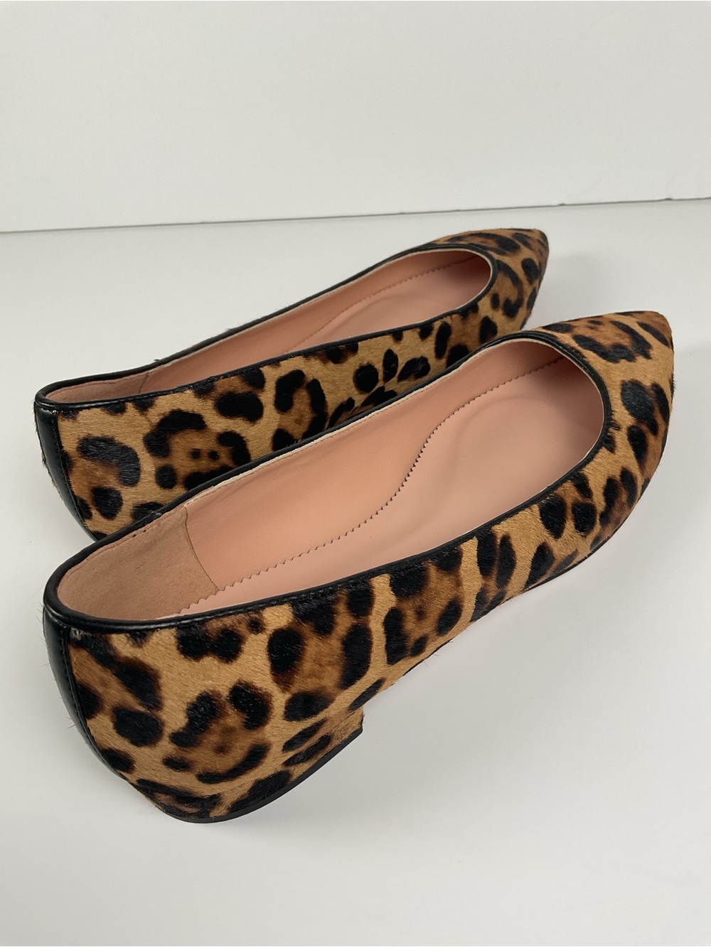 J.Crew Leopard Calf Hair Pointed Toe Flats Size 8 - Picture 8 of 11